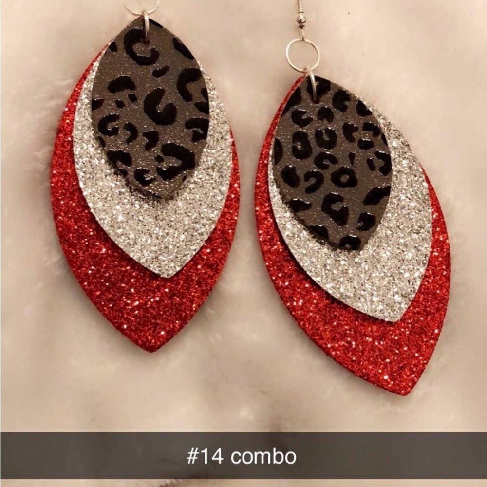 Handmade leather earrings Combo #14